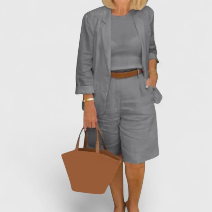 M&H | Shorts Suit Set with High-Waisted Shorts