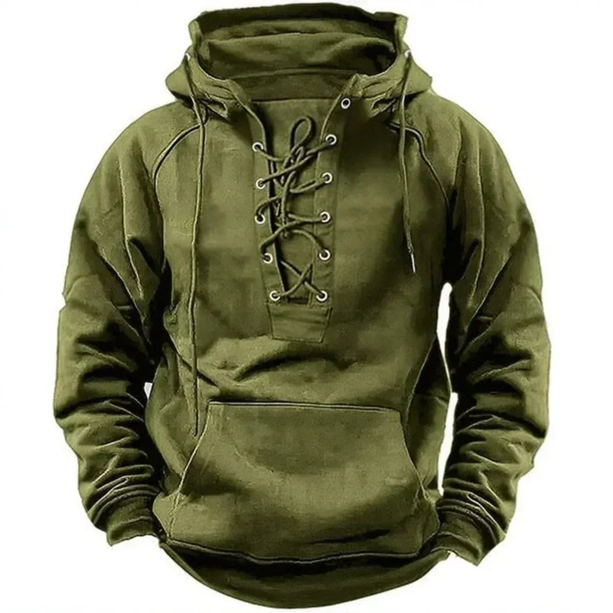 Elmont | Lace-Up Cotton Fleece Hoodie