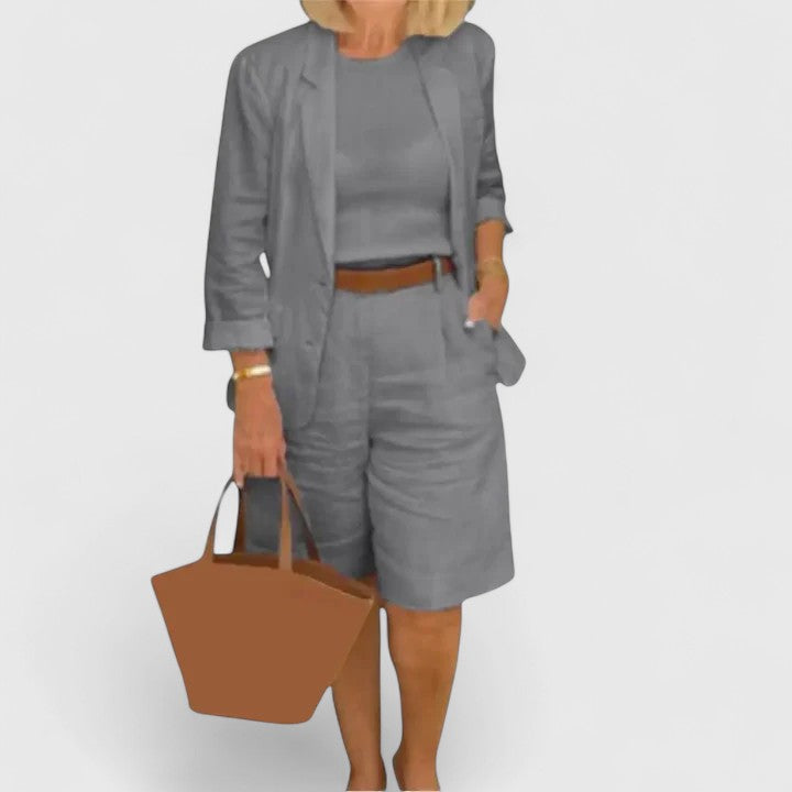 M&H | Shorts Suit Set with High-Waisted Shorts