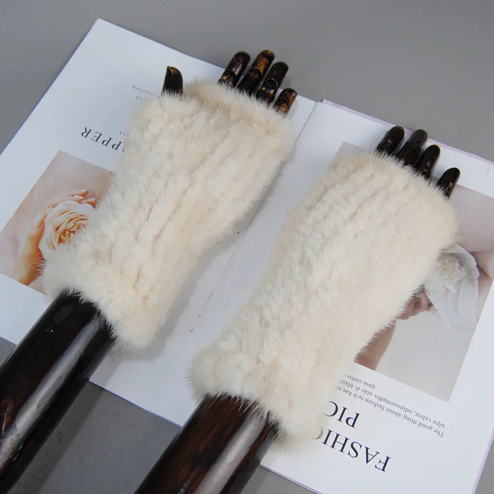 Elmont | Mink Fur Fingerless Gloves