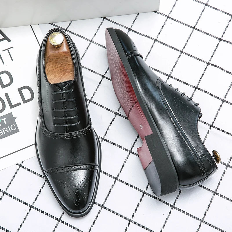 Elmont | Men's PU Leather Brogue Oxford