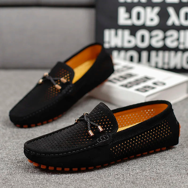 Elmont | Men's Perforated Leather Slip-On Loafers
