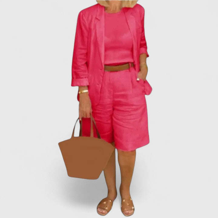 M&H | Shorts Suit Set with High-Waisted Shorts
