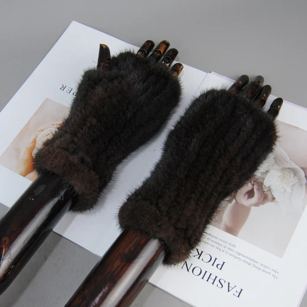 Elmont | Mink Fur Fingerless Gloves