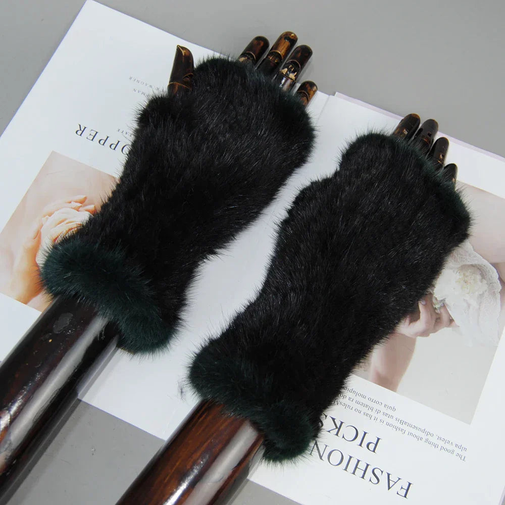 Elmont | Mink Fur Fingerless Gloves
