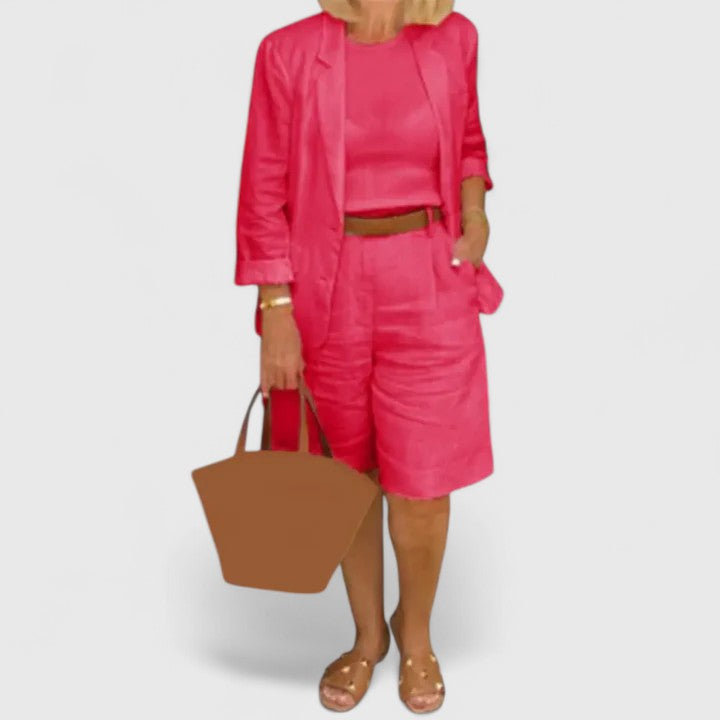 M&H | Shorts Suit Set with High-Waisted Shorts