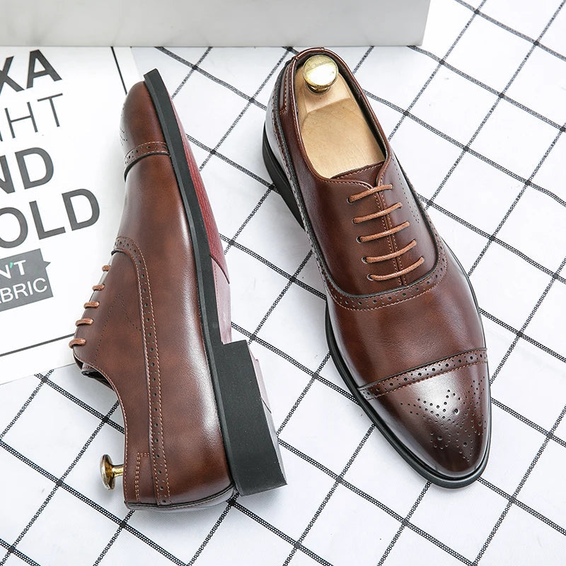 Elmont | Men's PU Leather Brogue Oxford