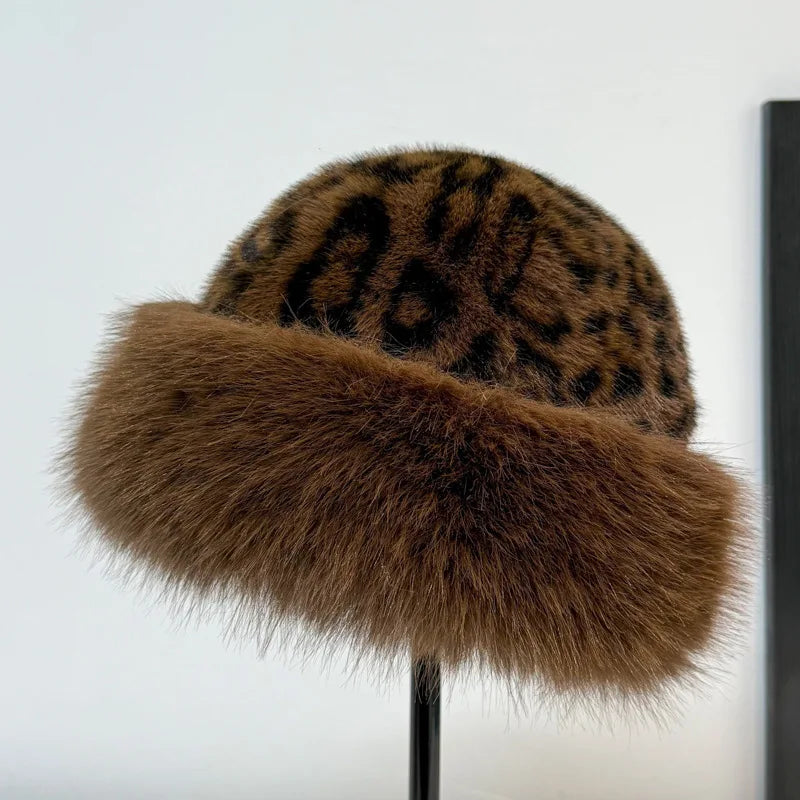 Elmont | Leopard Print Faux Fur Hat