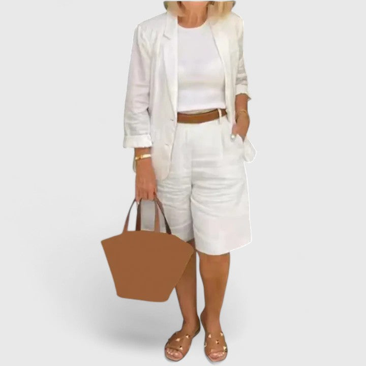 M&H | Shorts Suit Set with High-Waisted Shorts