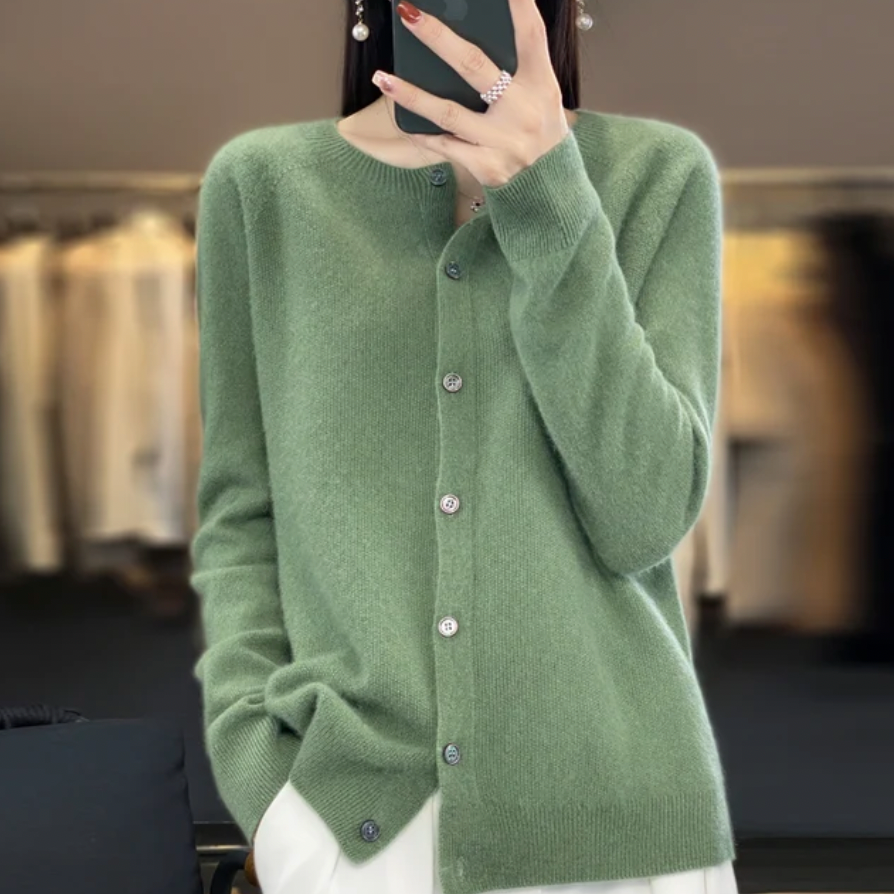 Elmont | Wool Crewneck Cardigan