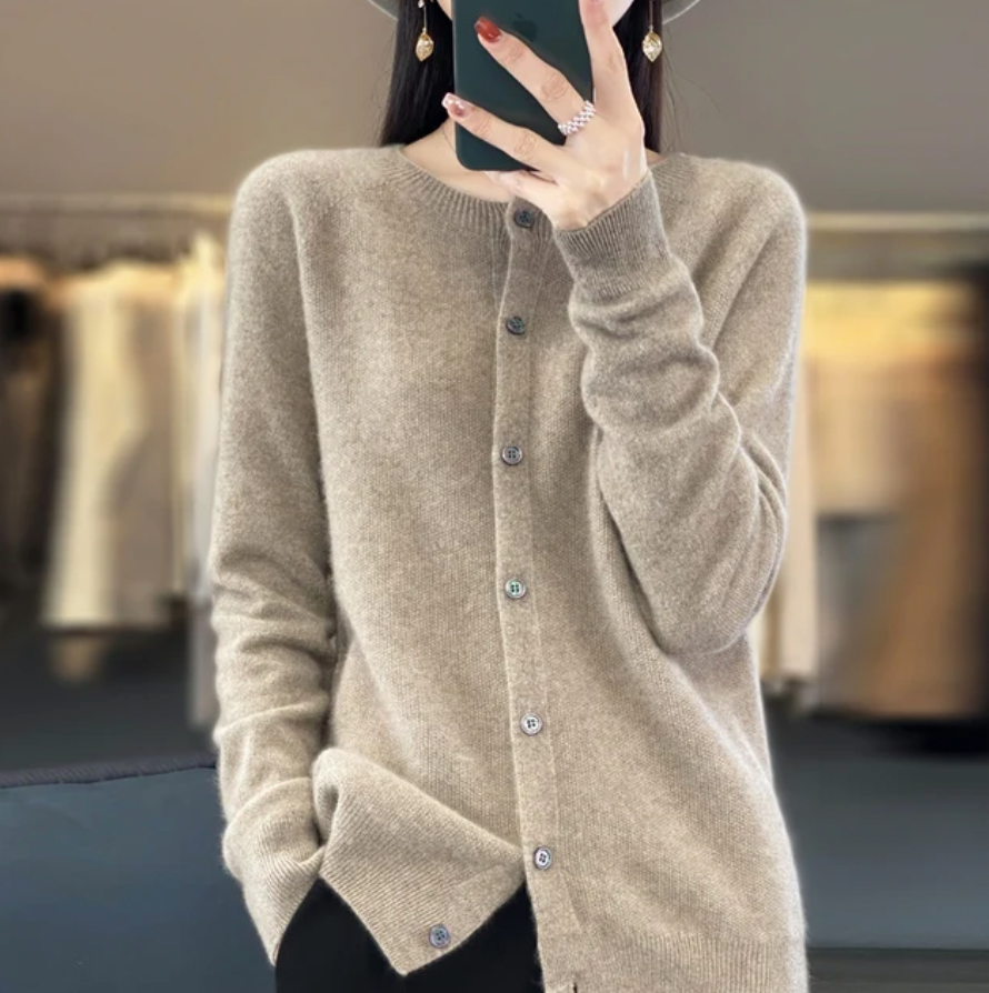 Elmont | Wool Crewneck Cardigan