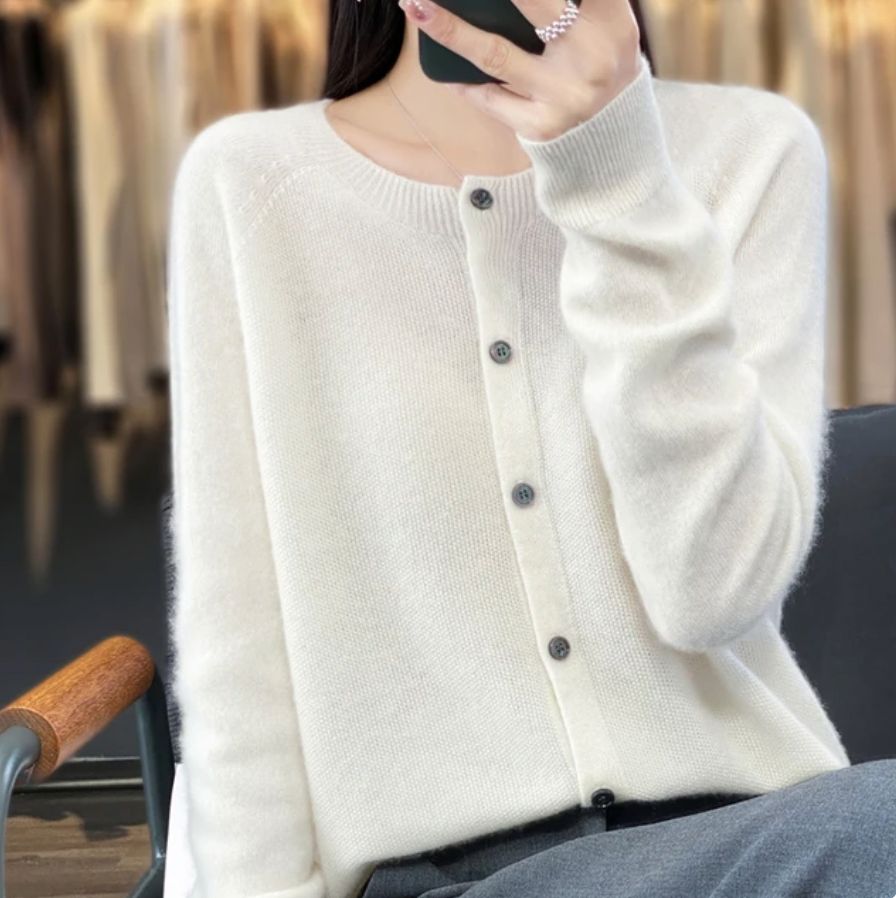 Elmont | Wool Crewneck Cardigan