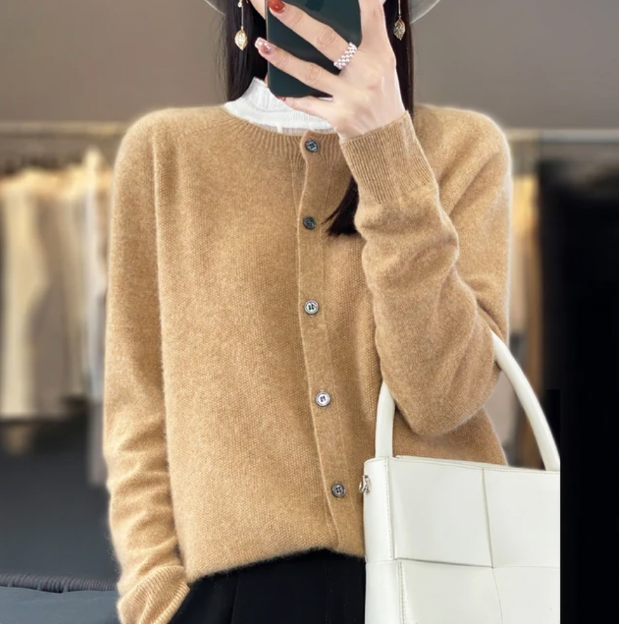 Elmont | Wool Crewneck Cardigan