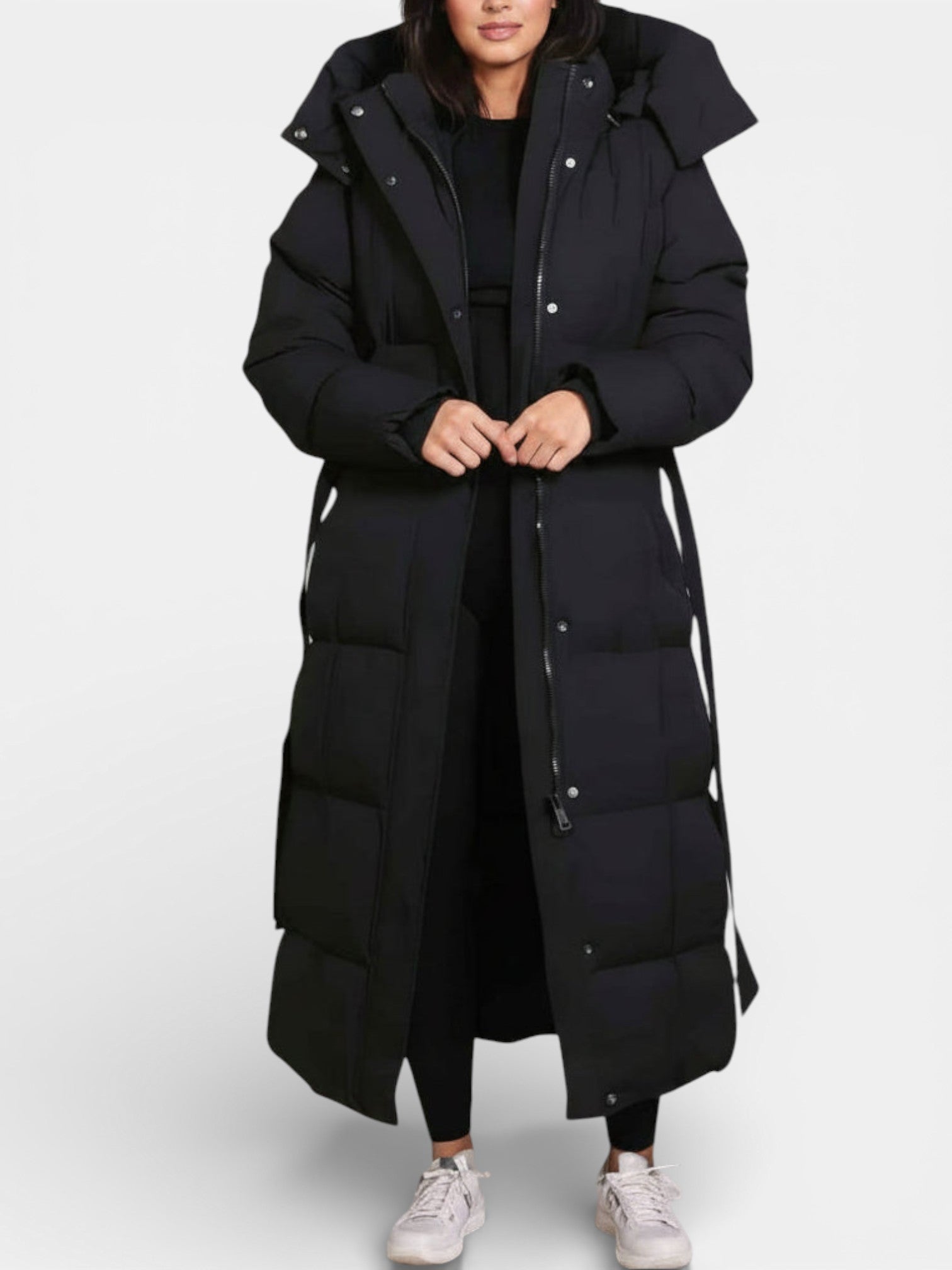 Elmont | Longline Belted Hooded Puffer Coat