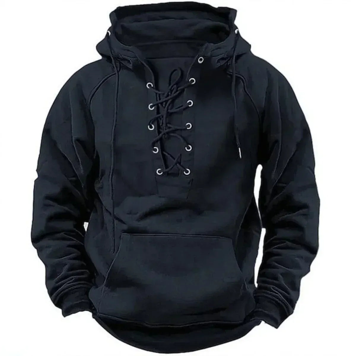 Elmont | Lace-Up Cotton Fleece Hoodie
