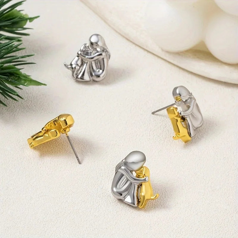 Elmont | Girl Hugging Dog Earrings