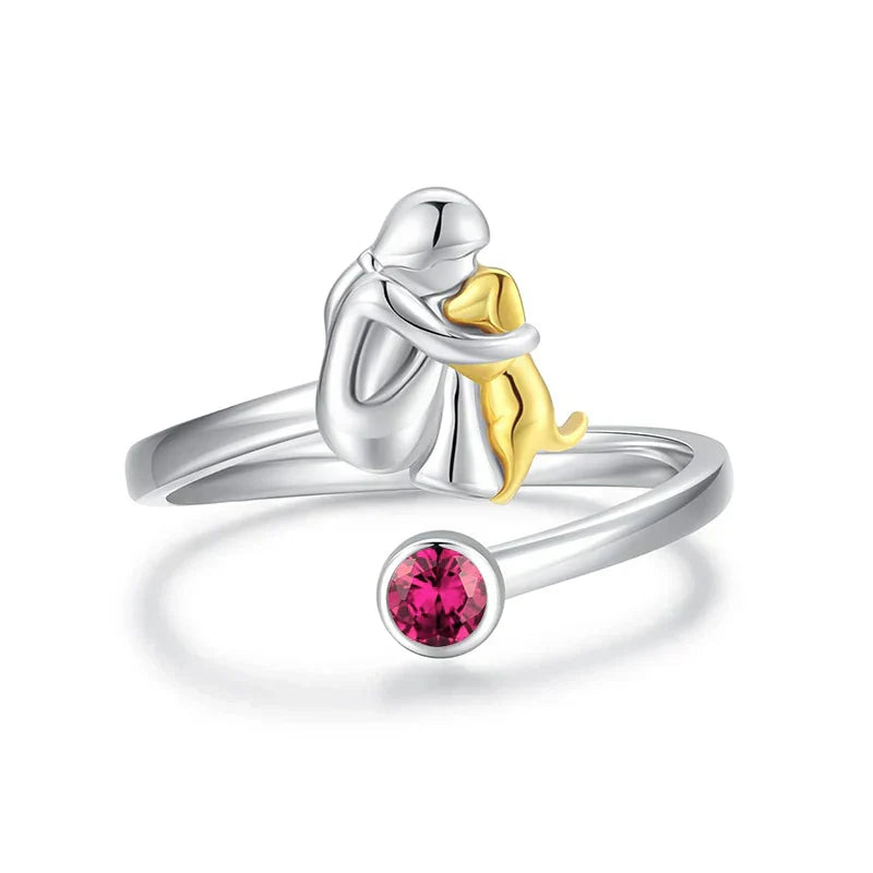 Elmont | Adjustable Sterling Silver Dog Hug Ring