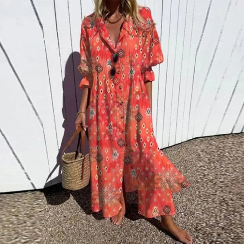 Maya | Floral V-Neck Maxi Dress