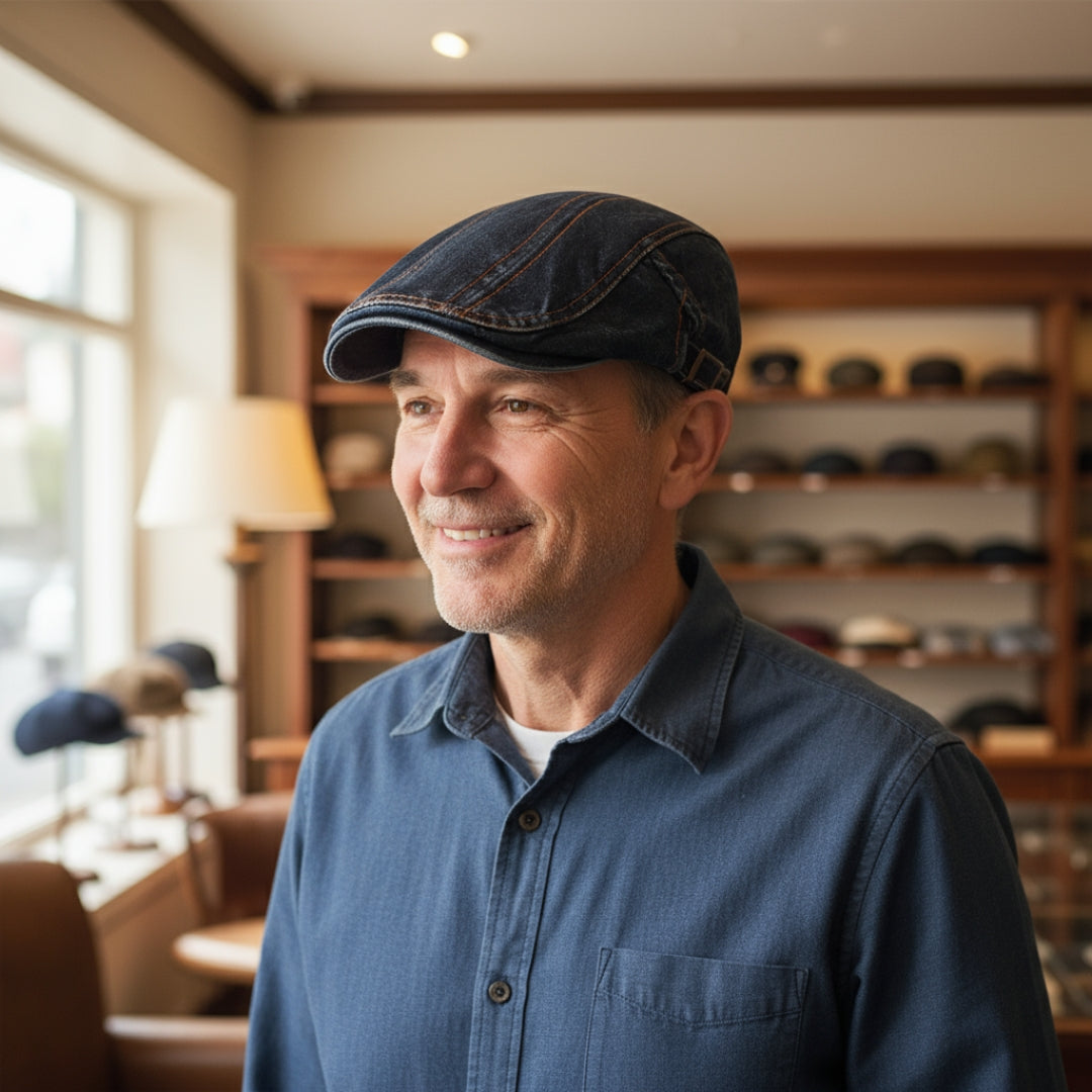 Elmont | Denim Flat Cap
