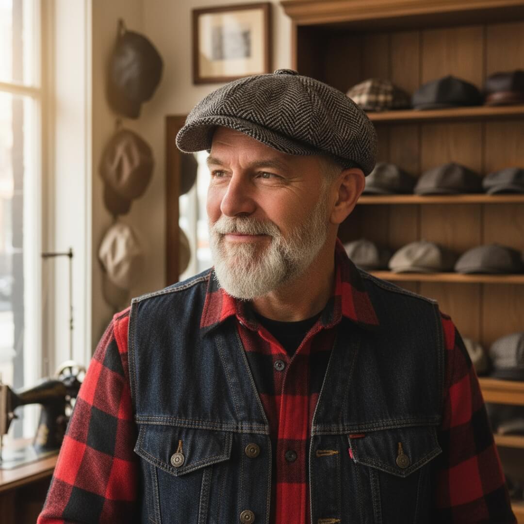 Elmont | Herringbone Wool-Blend Newsboy Cap