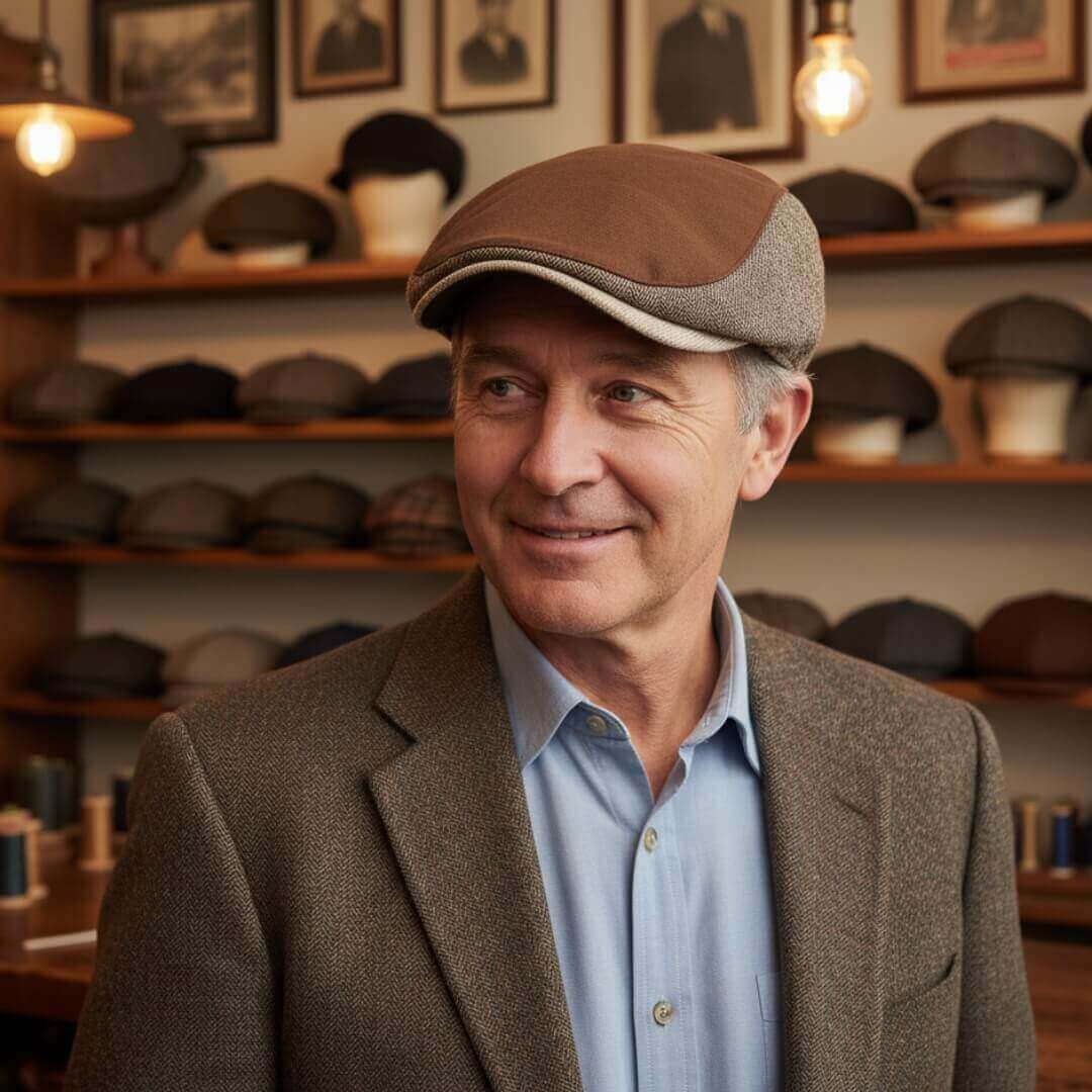 Elmont | Cotton Twill & Wool-Blend Herringbone Cap