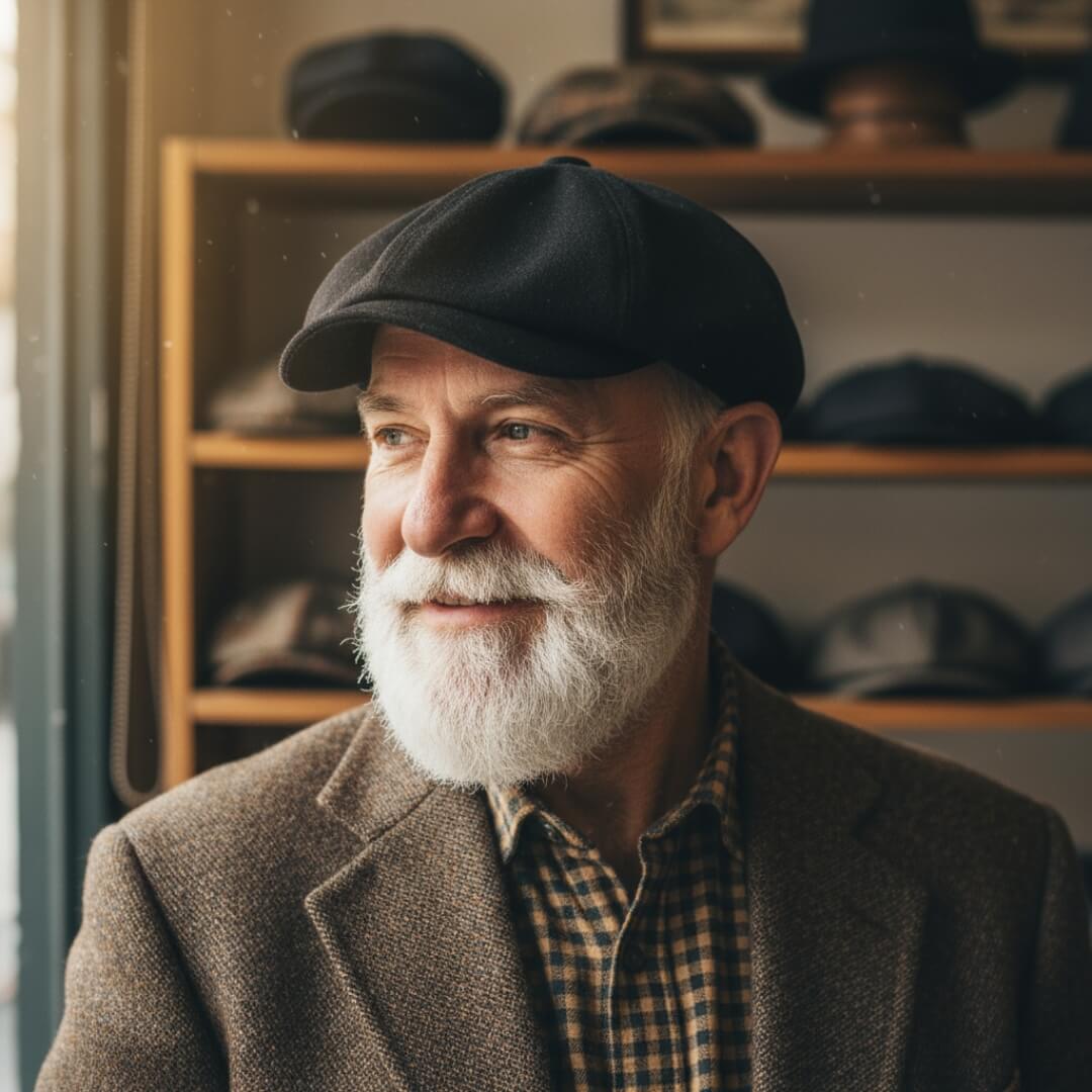 Elmont | Herringbone Tweed Newsboy Cap