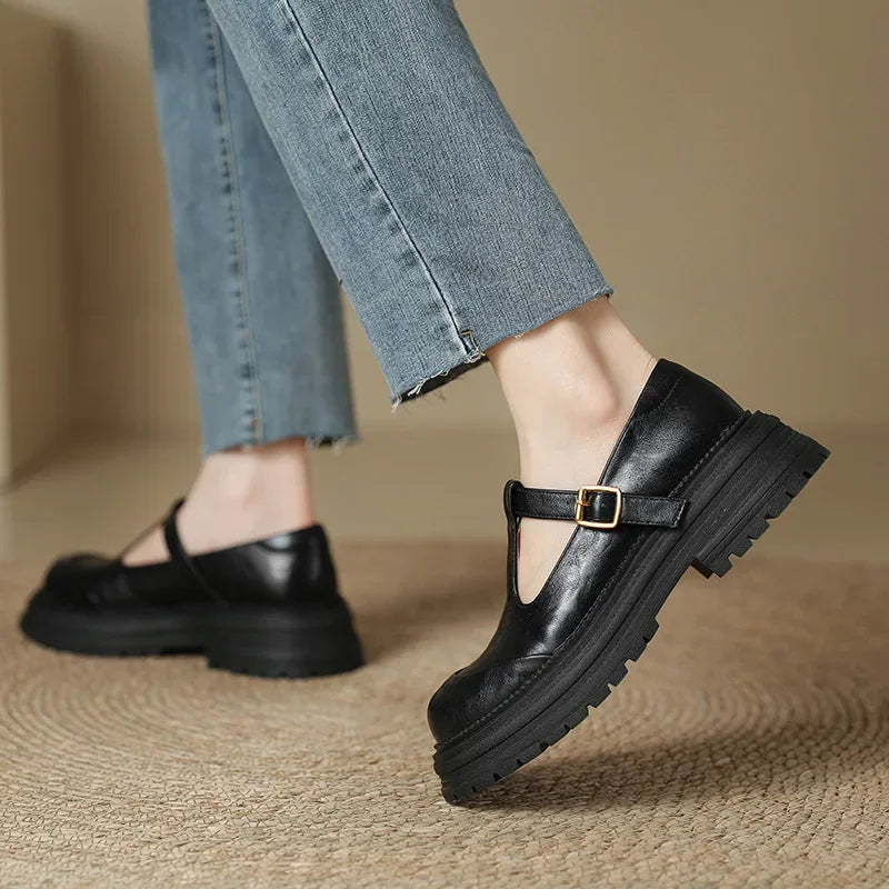 Elmont | Leather Mary Jane Flats