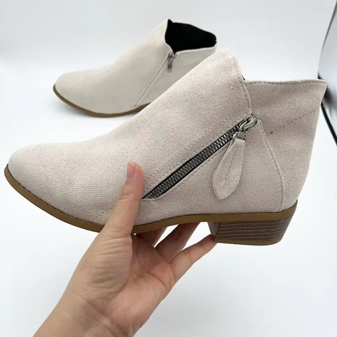Elmont | Side-Zip Mid-Heel Ankle Boots