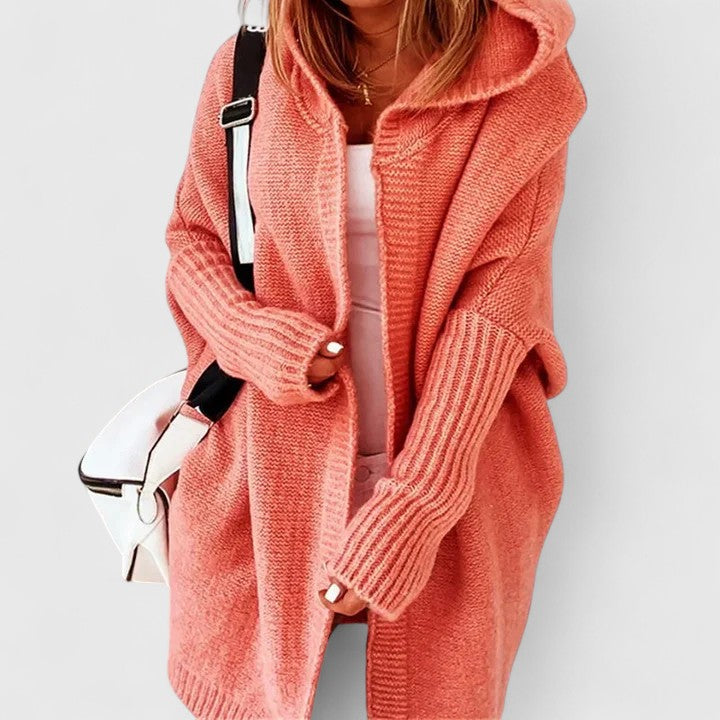 Sarah | Textured Knit Hooded Cardigan