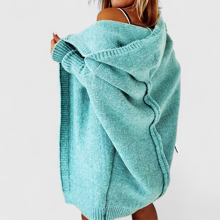 Sarah | Textured Knit Hooded Cardigan