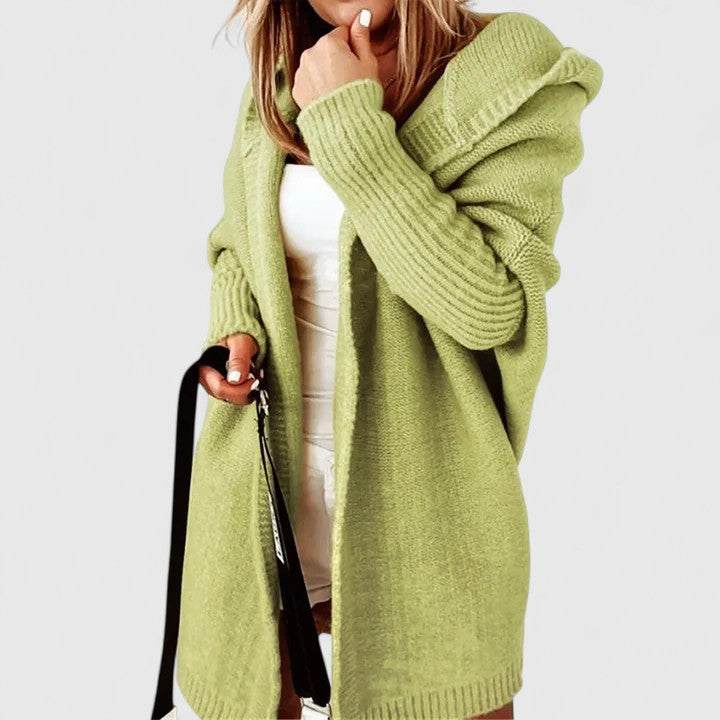 Sarah | Textured Knit Hooded Cardigan