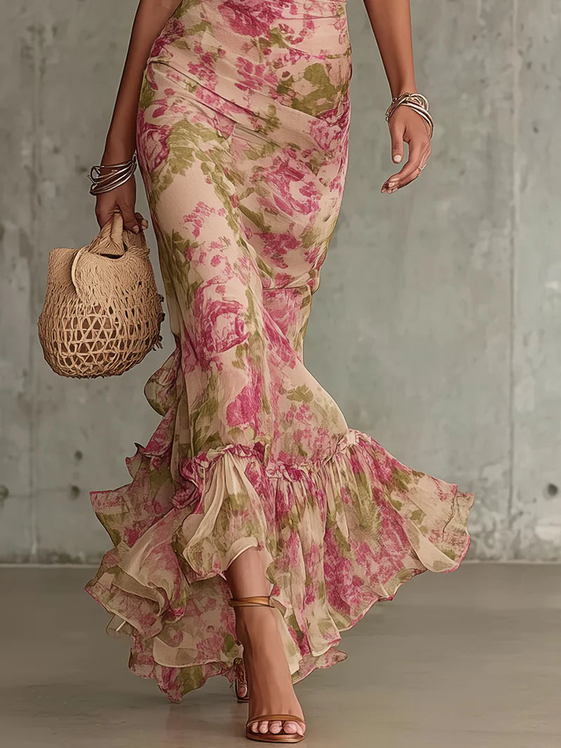 M&H | Rose Print Maxi Dress