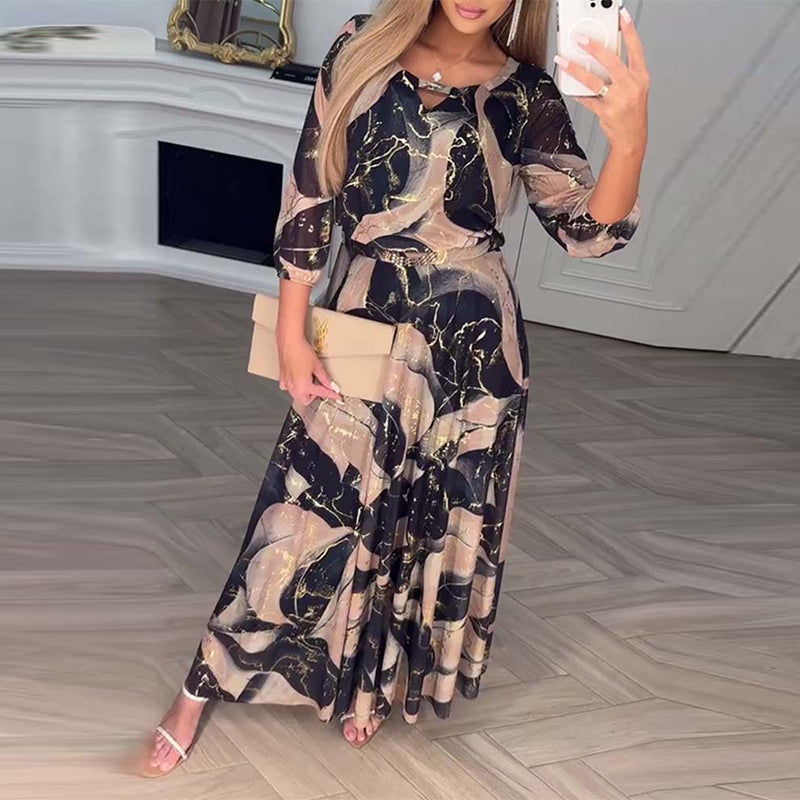 M&H | Maxi Dress with Marbled Print