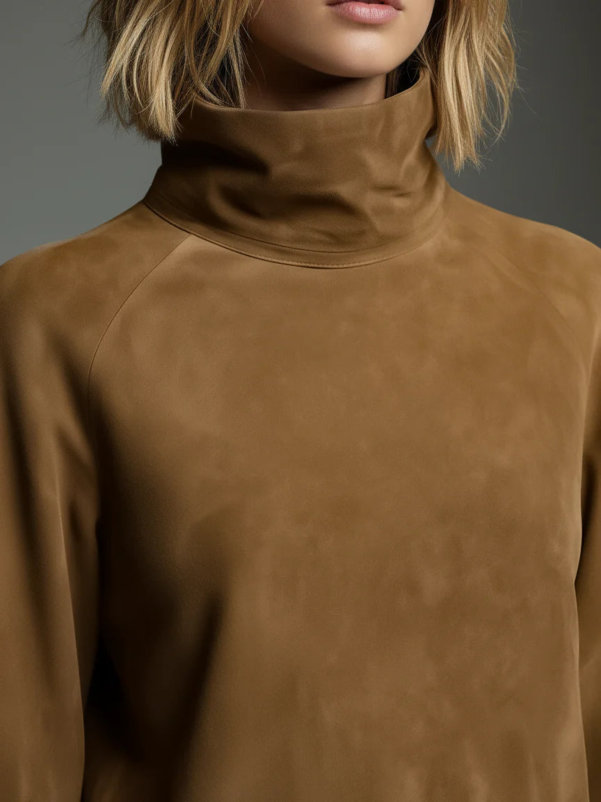 Elmont | Suede High-Neck Mini Dress