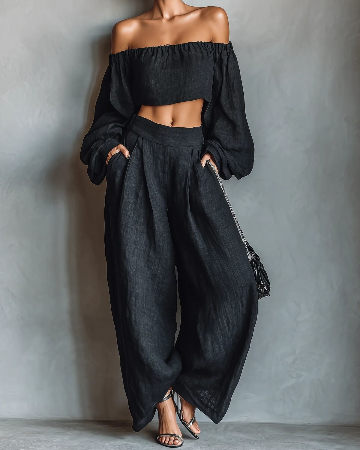 M&H | Two-Piece Wide-Leg Pants Set
