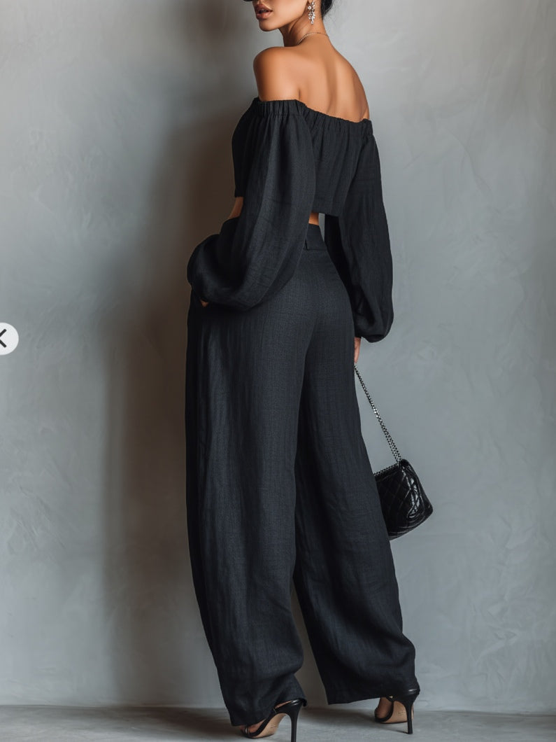 M&H | Two-Piece Set with Wide-Leg Pants