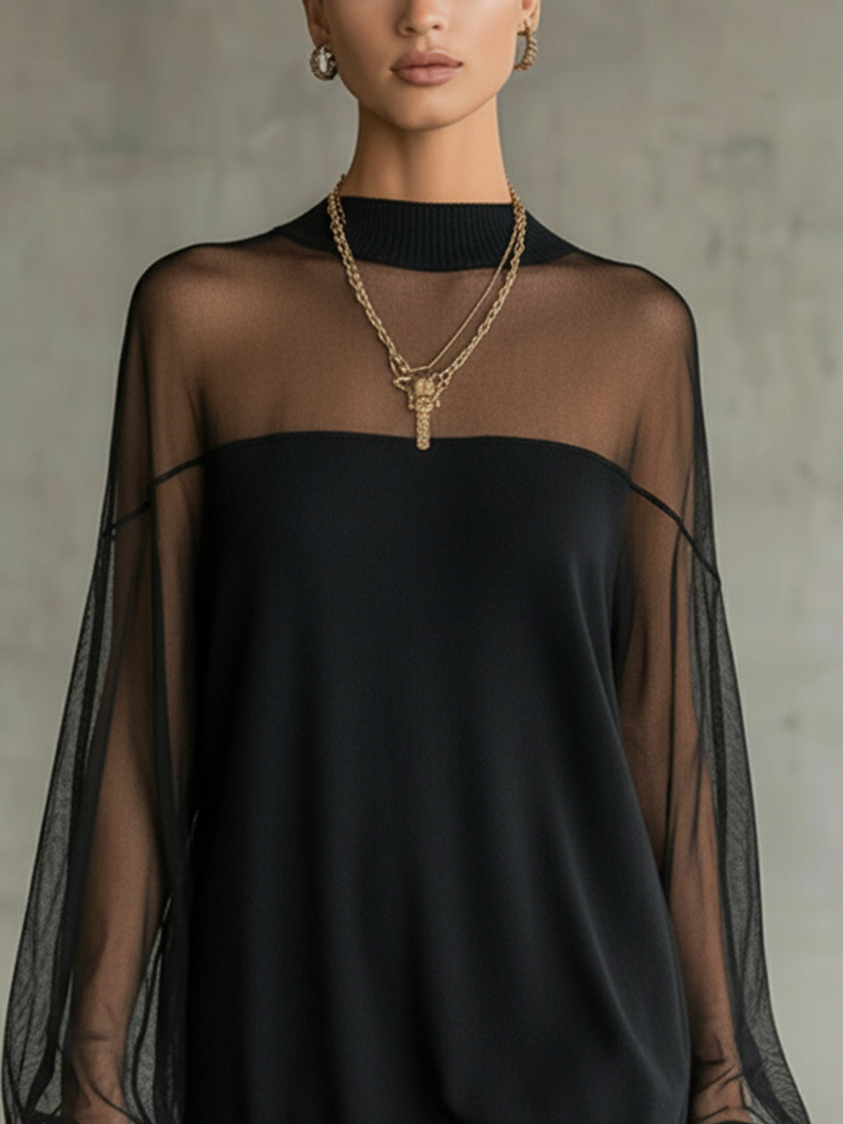 M&H | Mini Dress with Tulle Sleeves