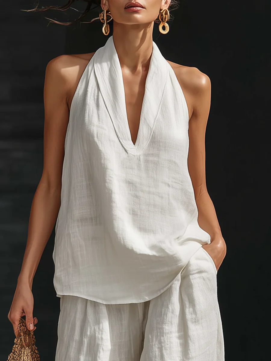 M&H | Two-Piece Set with Wide-Leg Pants
