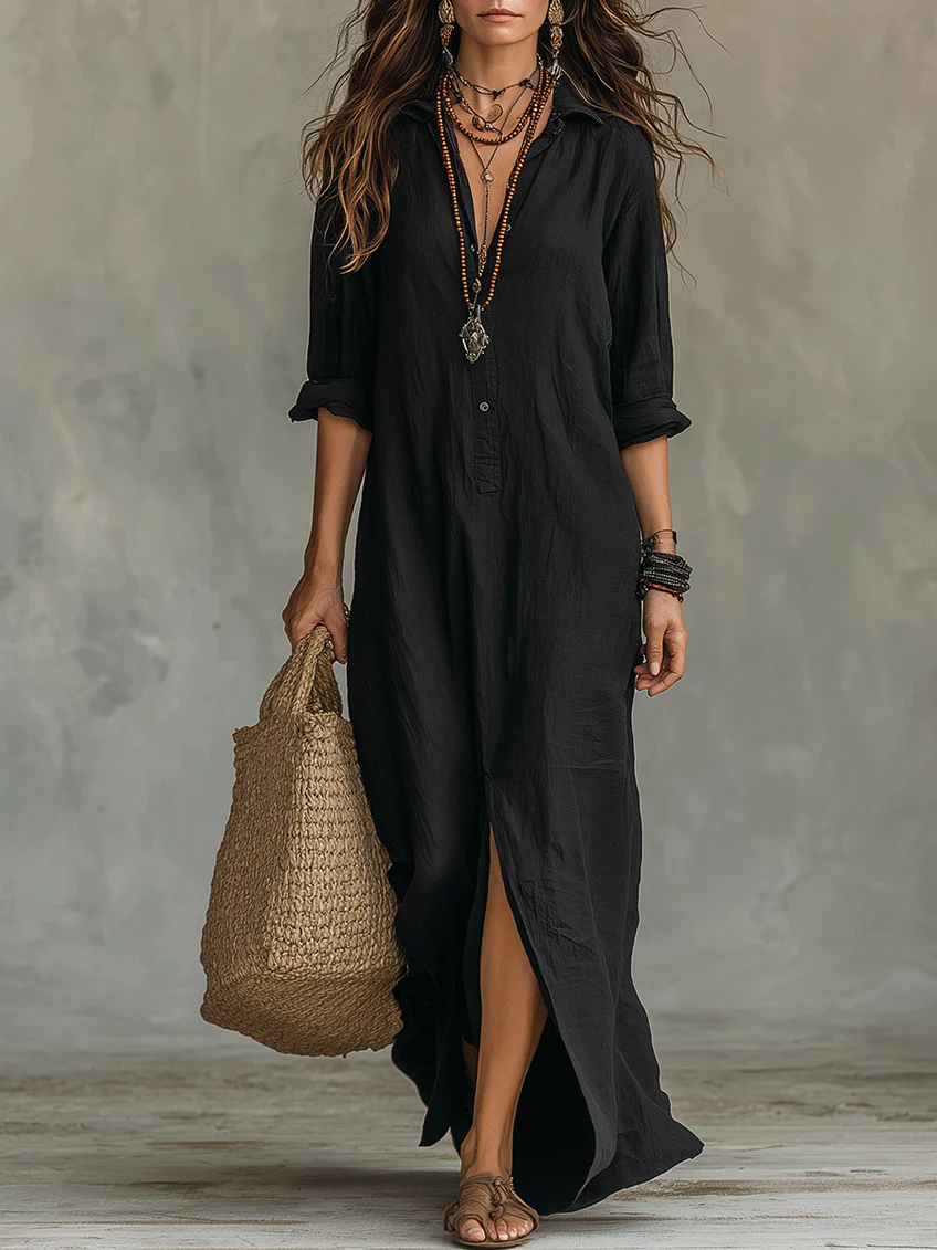 M&H | Button-Front Maxi Dress