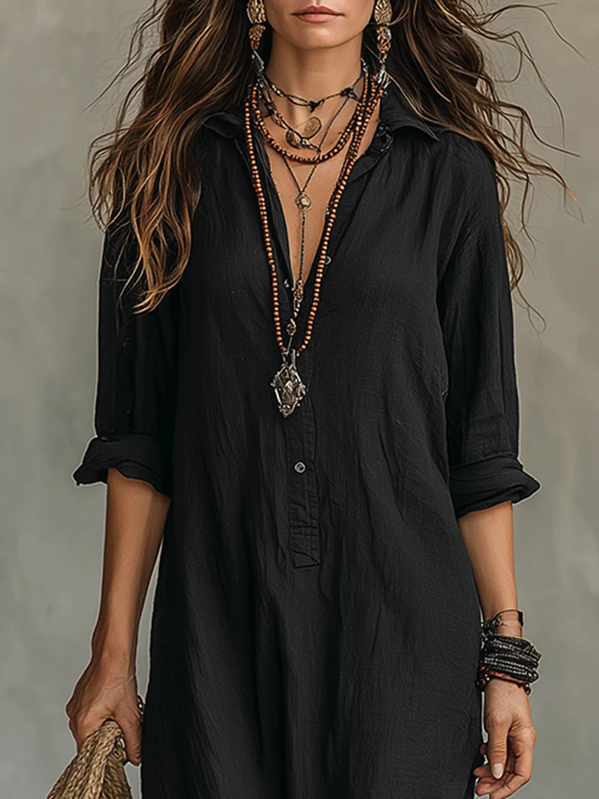 M&H | Button-Front Maxi Dress