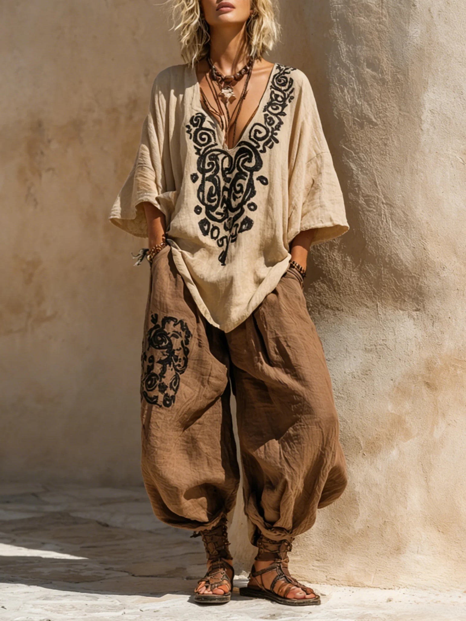 M&H | Three-Piece Set with Bohemian Art Print