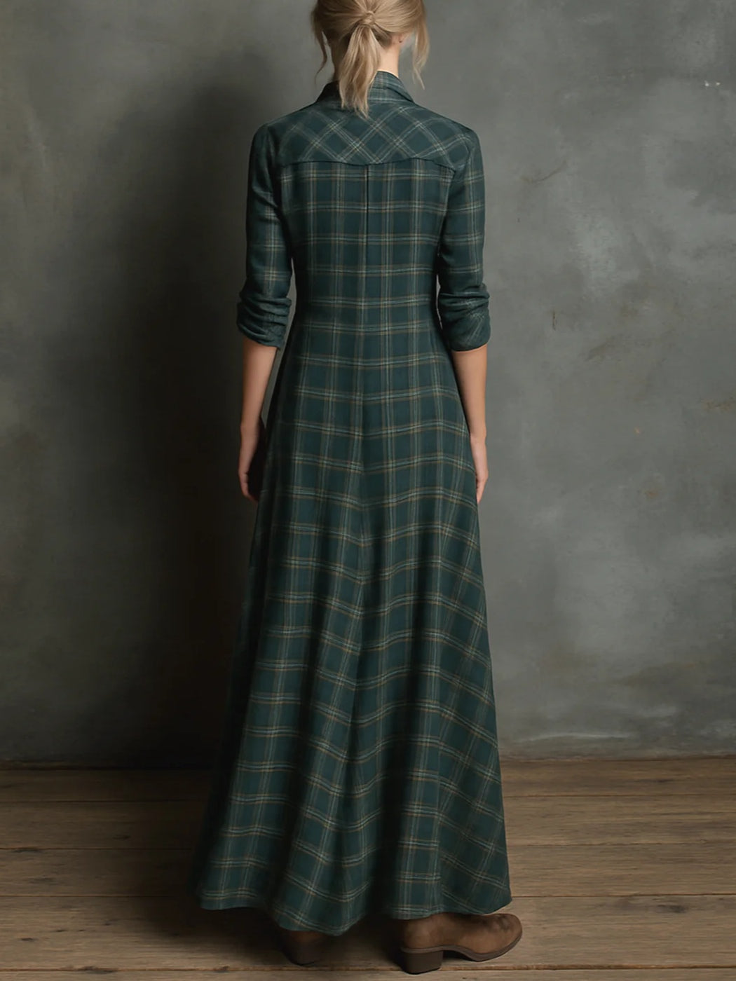 Elmont | Plaid Maxi Shirt Dress