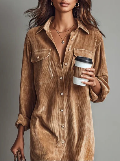 Elmont | Textured Shirt Dress