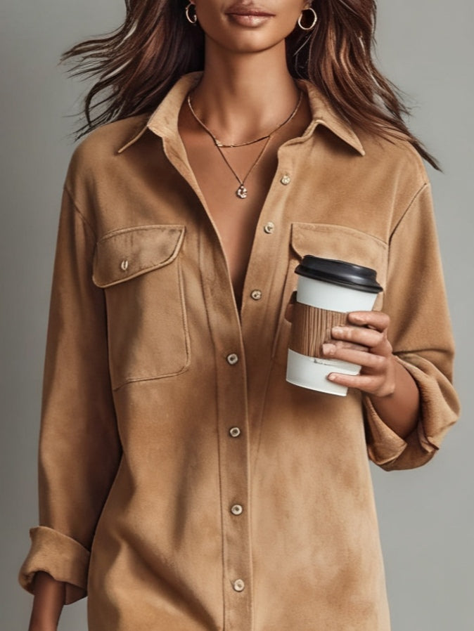 Elmont | Corduroy Midi Shirt Dress