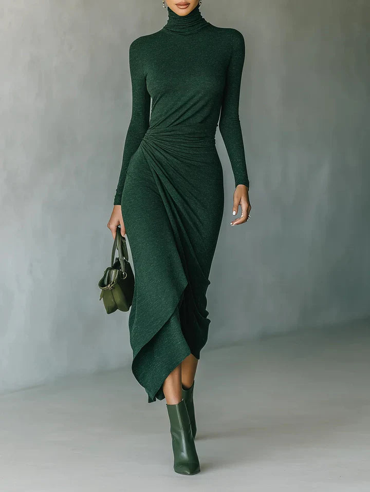 Elmont | Turtleneck Wrap Midi Dress