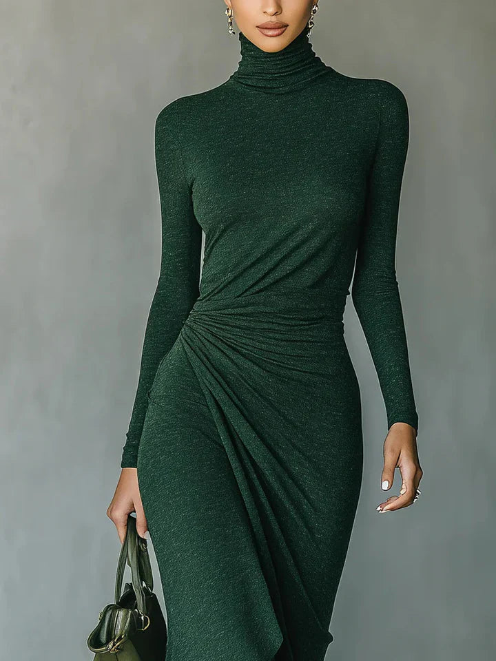 Elmont | Turtleneck Wrap Midi Dress