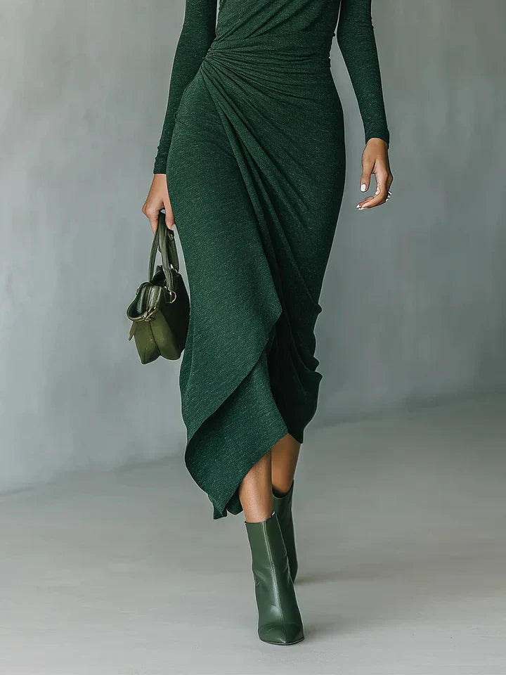 Elmont | Turtleneck Wrap Midi Dress