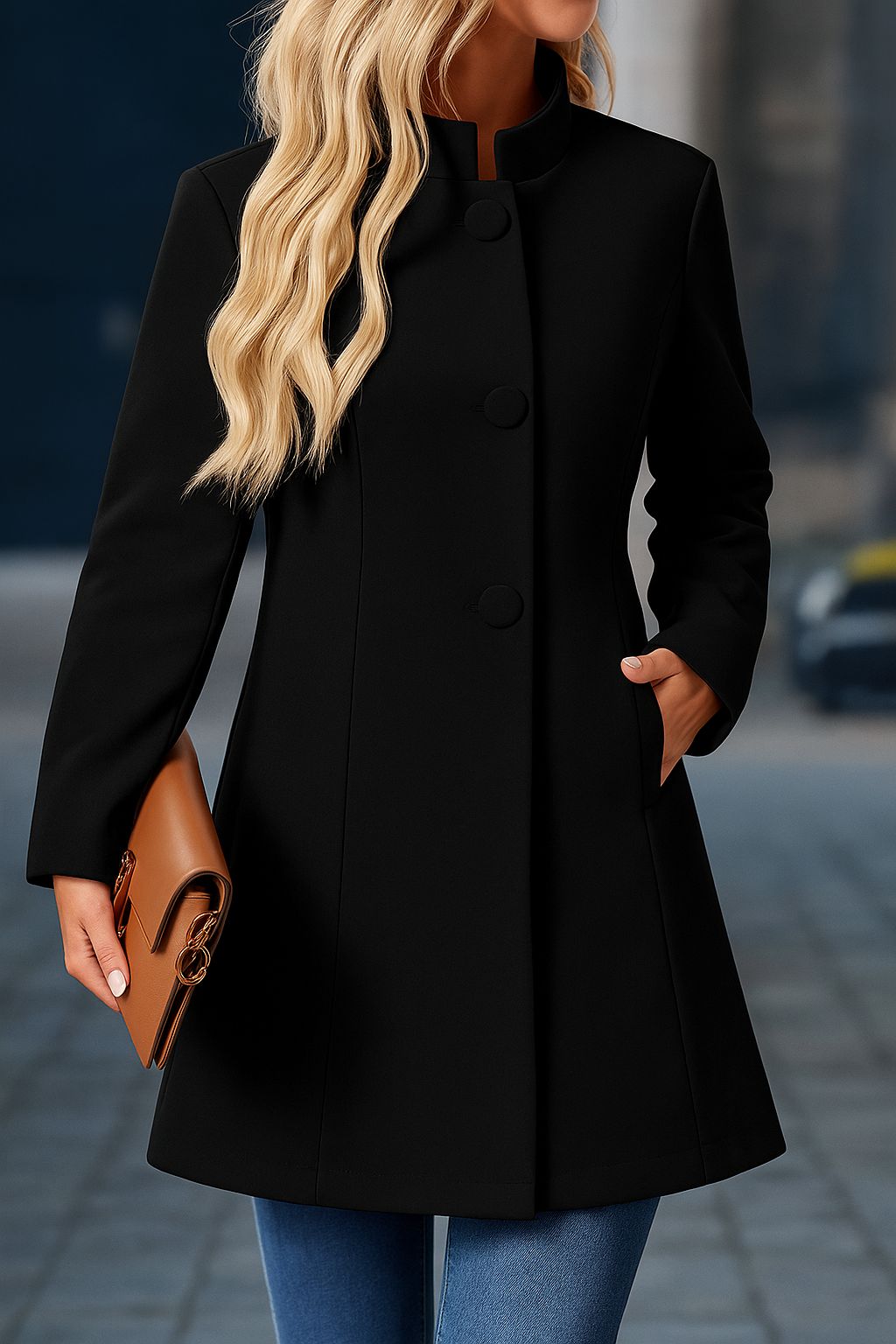 Elmont | High-Collar Button-Front Coat