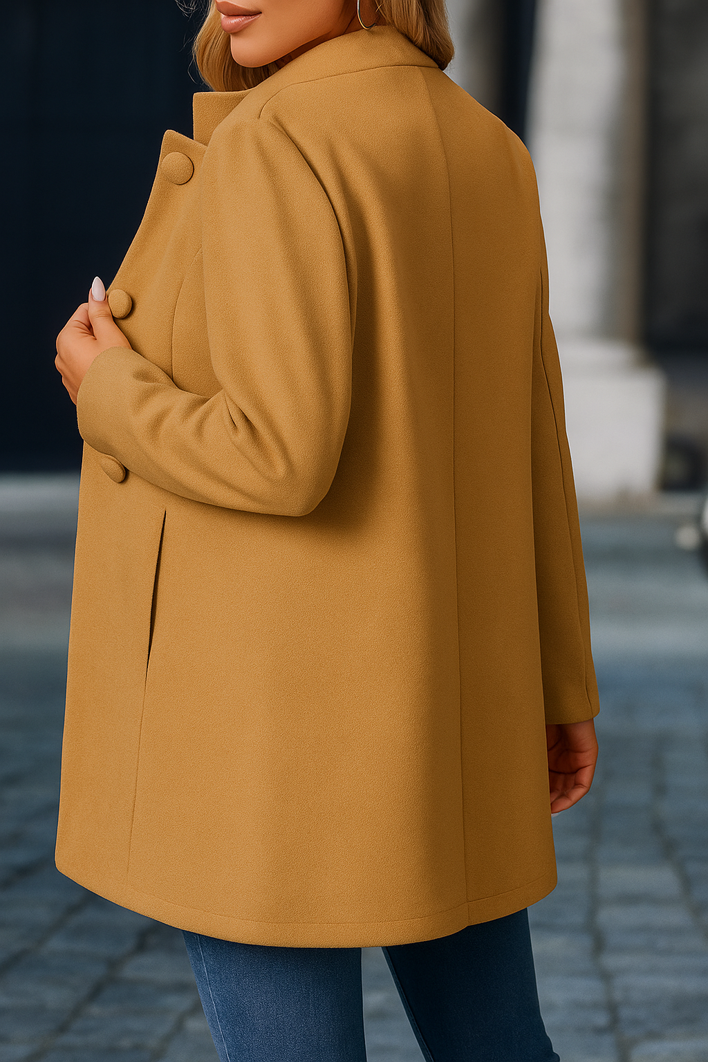 Elmont | High-Collar Button-Front Coat