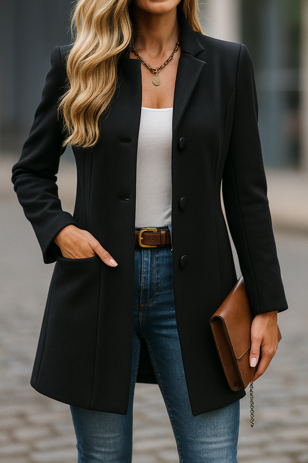 Elmont | High-Collar Button-Front Coat